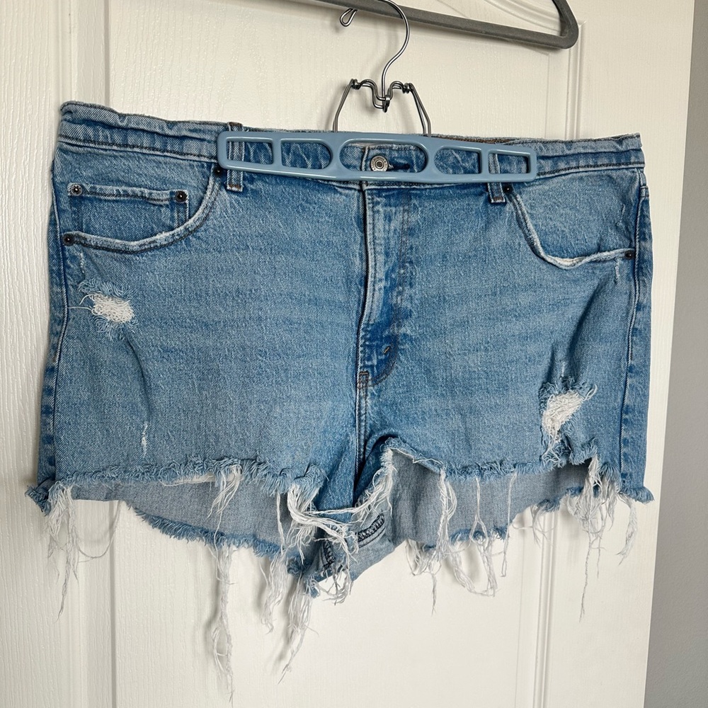 Abercrombie and fitch Distressed Blue Denim Shorts